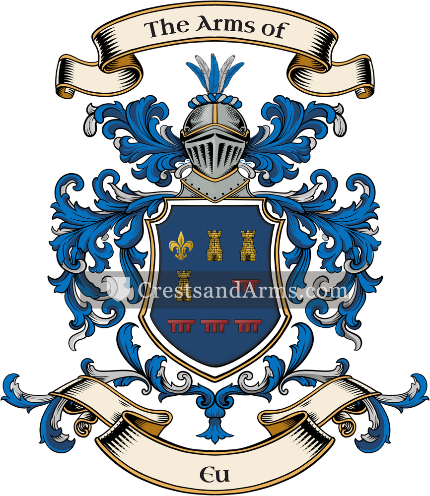 The Eu coat of arms, drawn from the recorded blazon