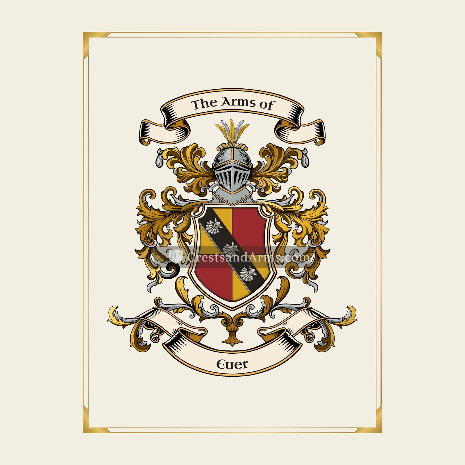 With gold border