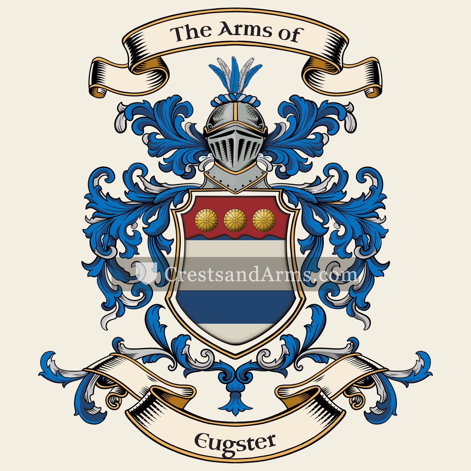 The Eugster coat of arms, drawn from the recorded blazon