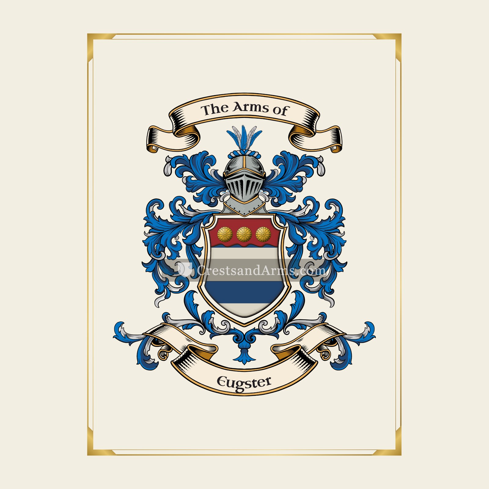 With gold border