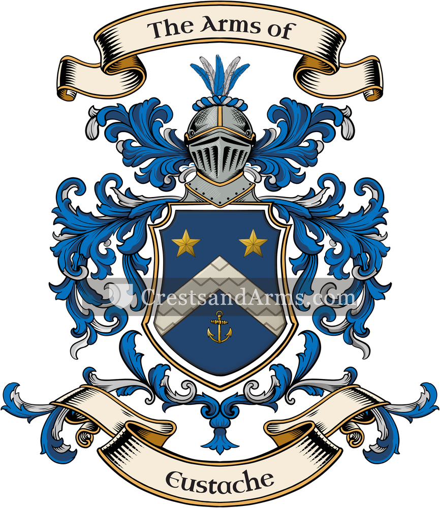 The Eustache coat of arms, drawn from the recorded blazon