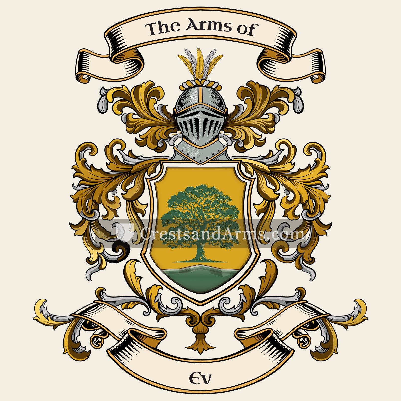 The Ev coat of arms, drawn from the recorded blazon