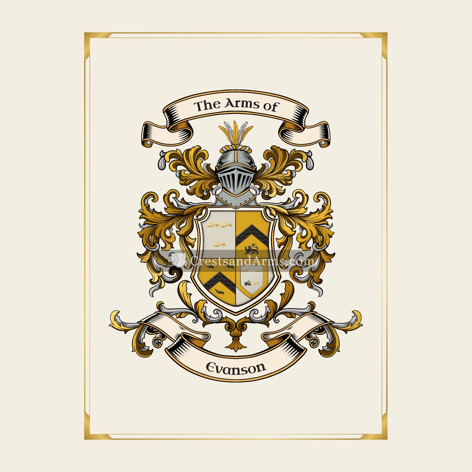 With gold border