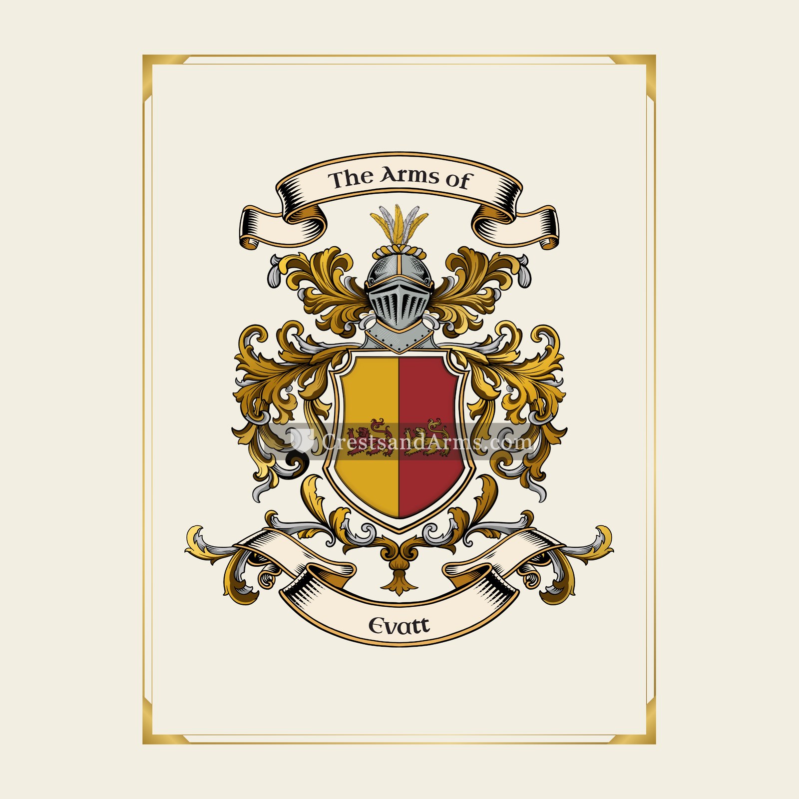 With gold border
