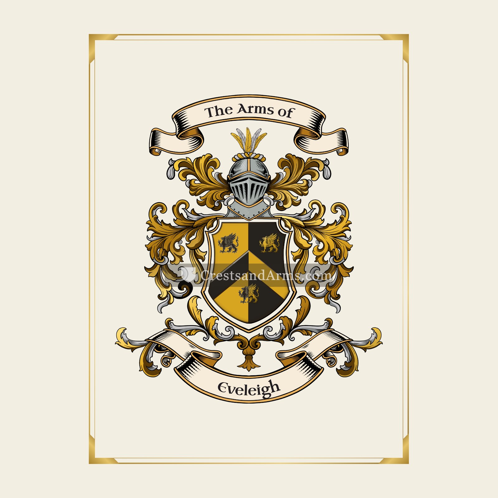With gold border