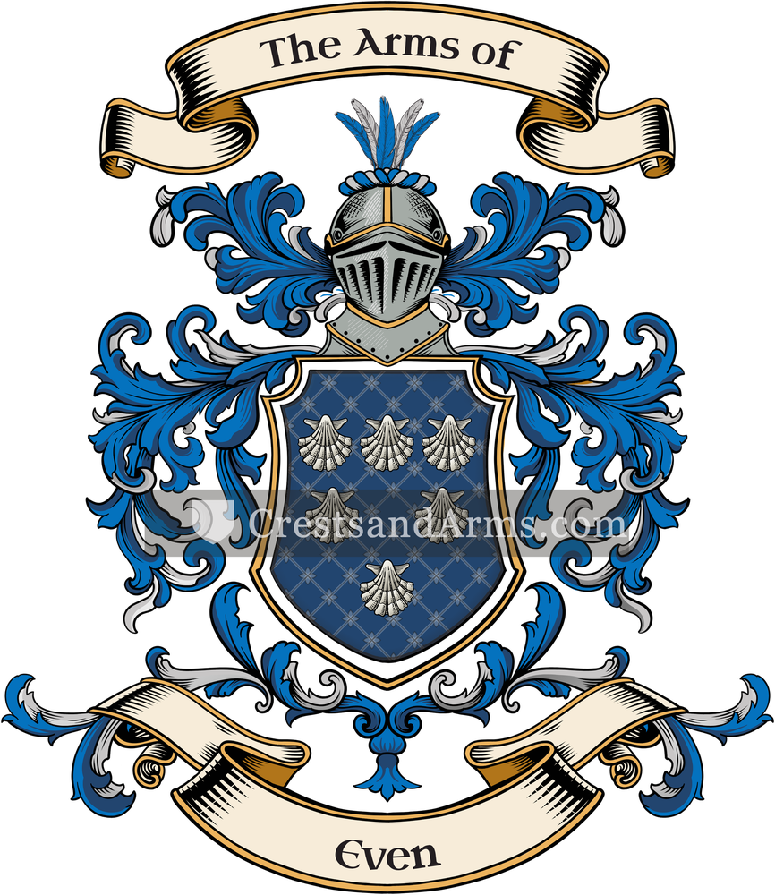 The Even coat of arms, drawn from the recorded blazon