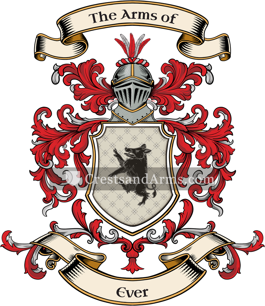 The Ever coat of arms, drawn from the recorded blazon
