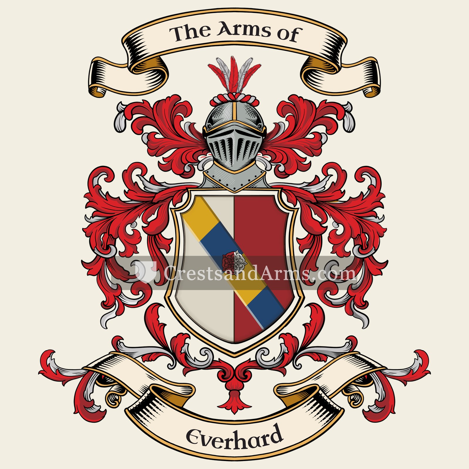 The Everhard coat of arms, drawn from the recorded blazon