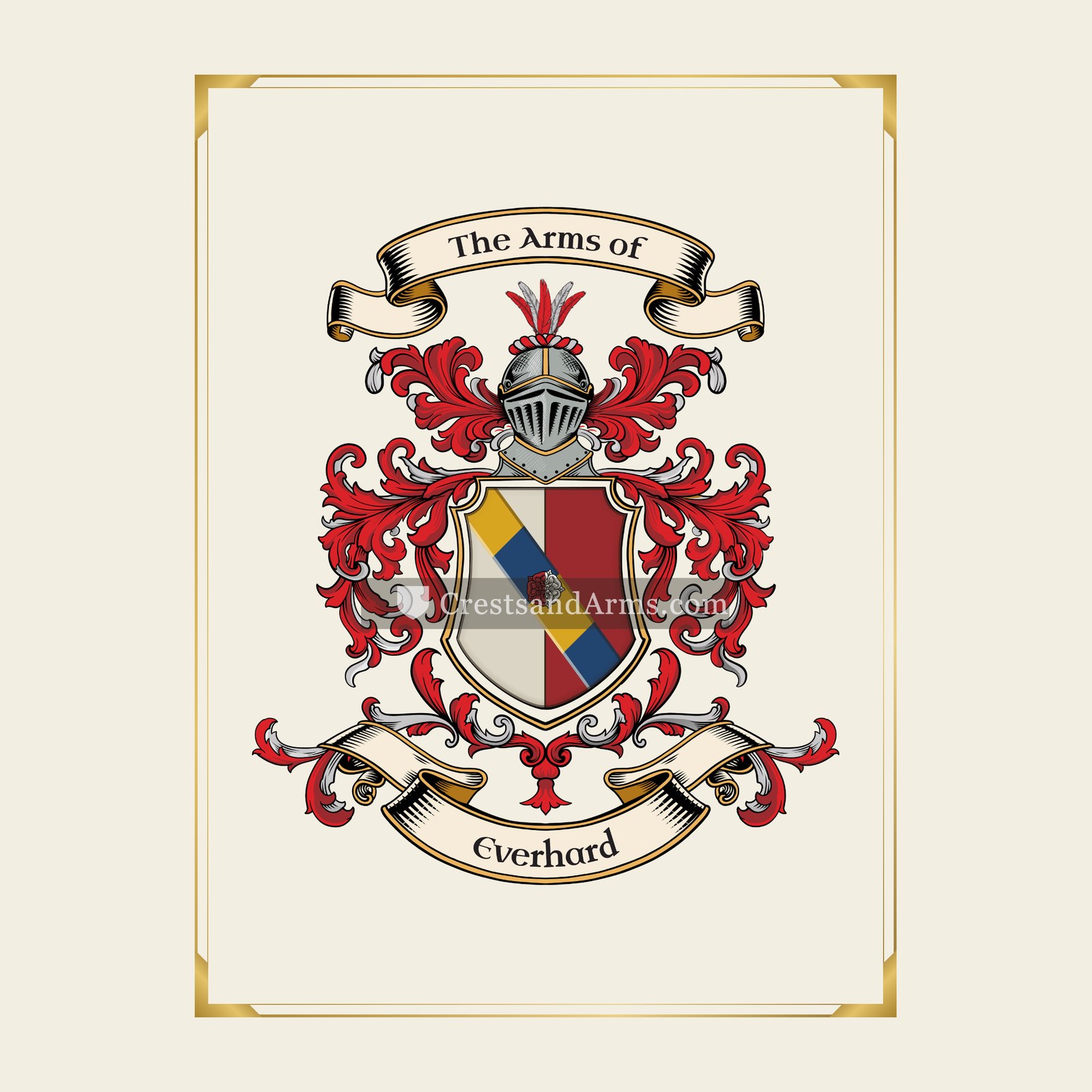 With gold border