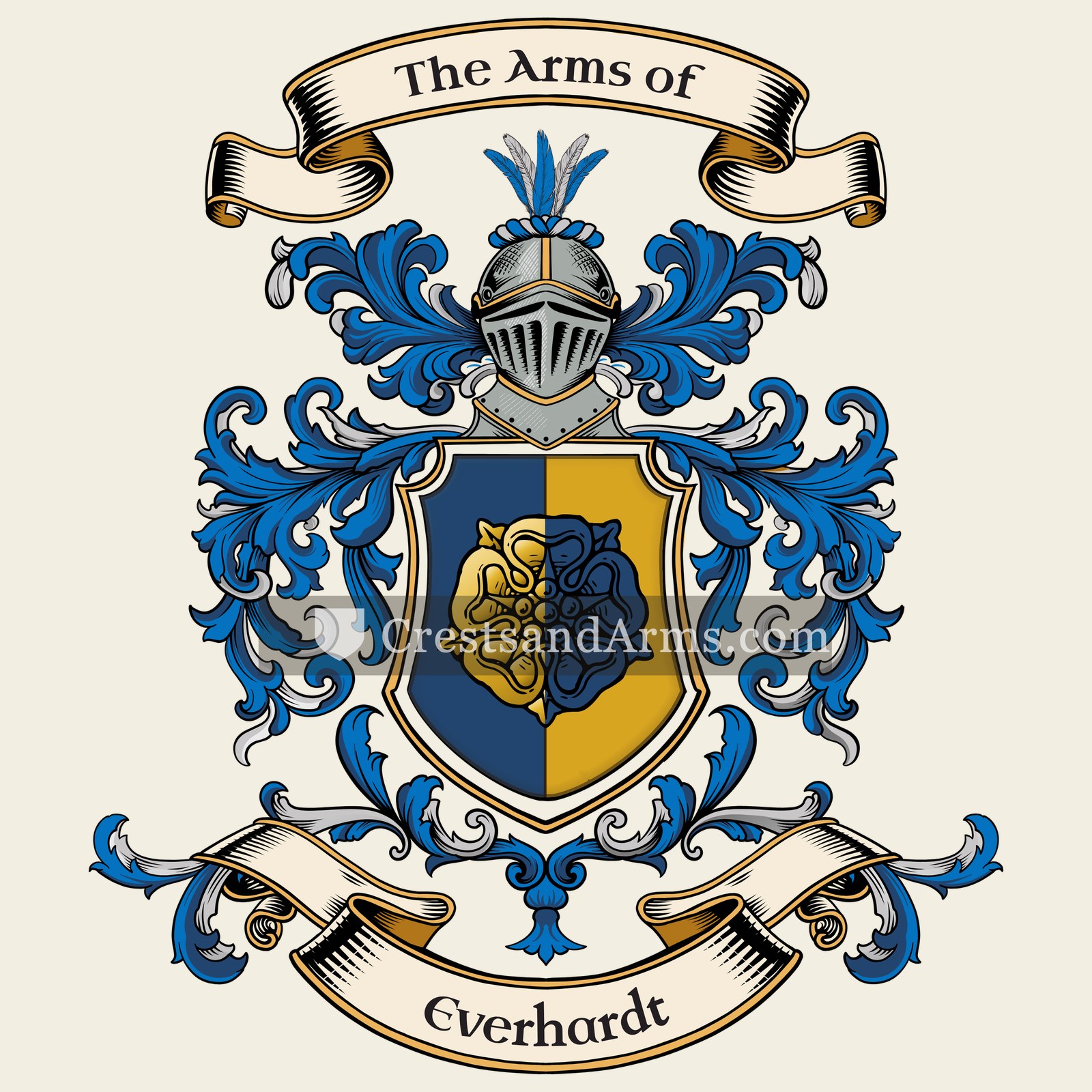 The Everhardt coat of arms, drawn from the recorded blazon