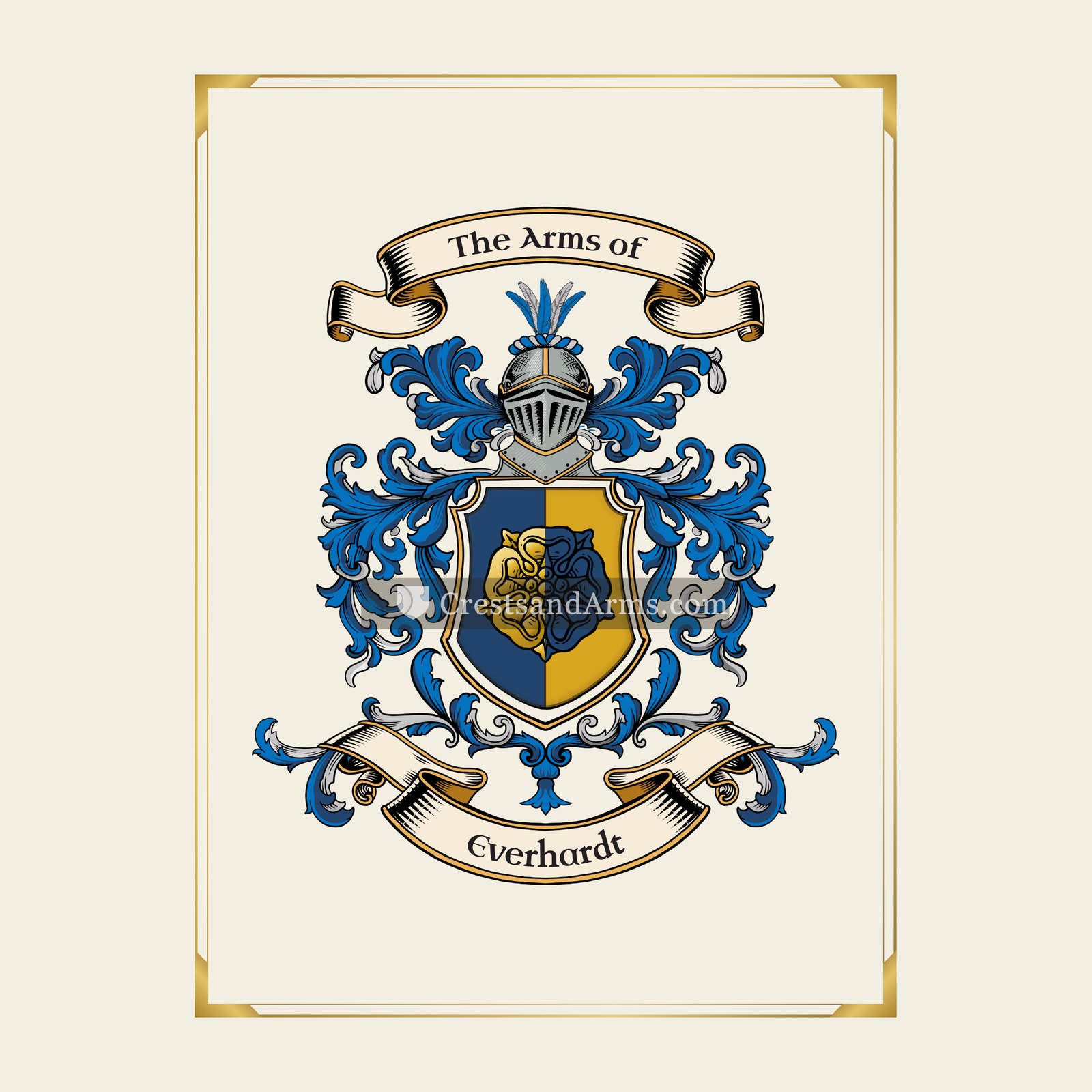 With gold border