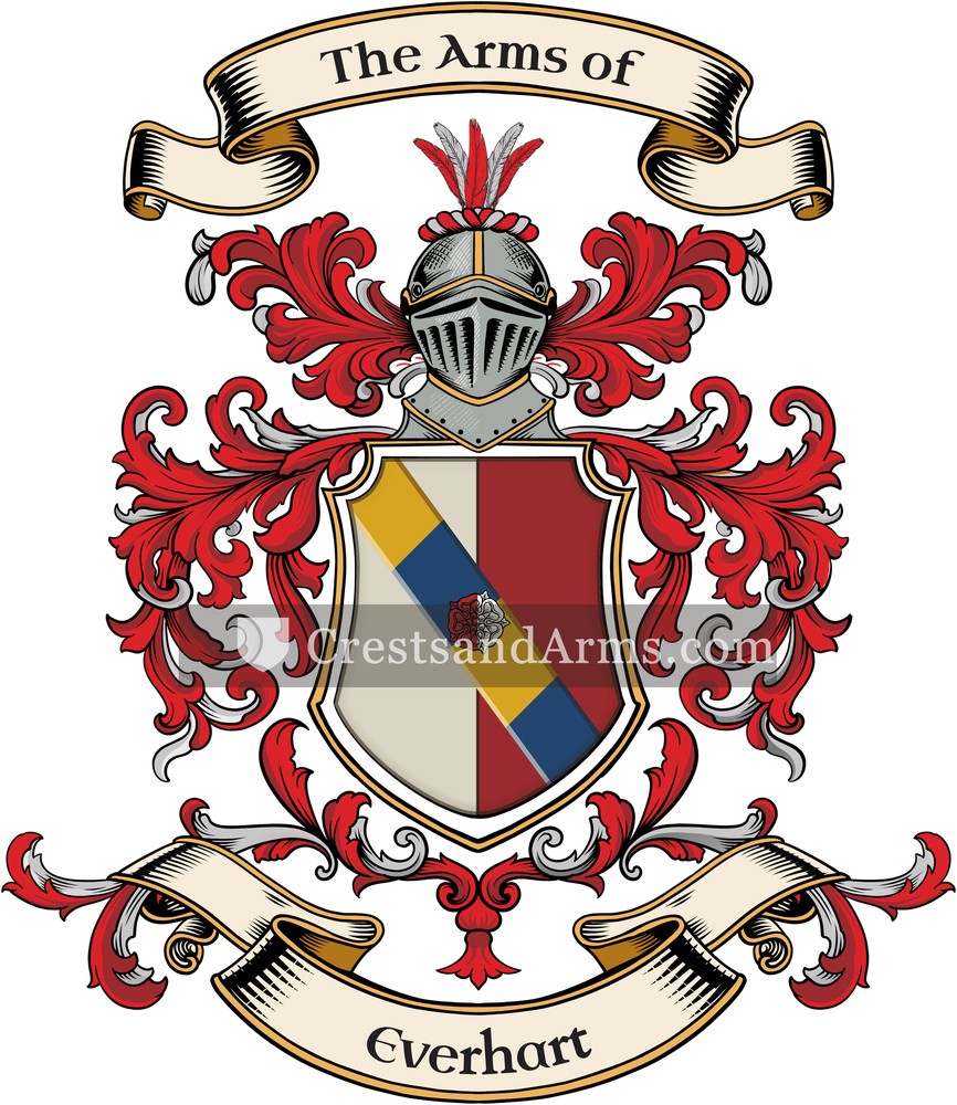The Everhart coat of arms, drawn from the recorded blazon