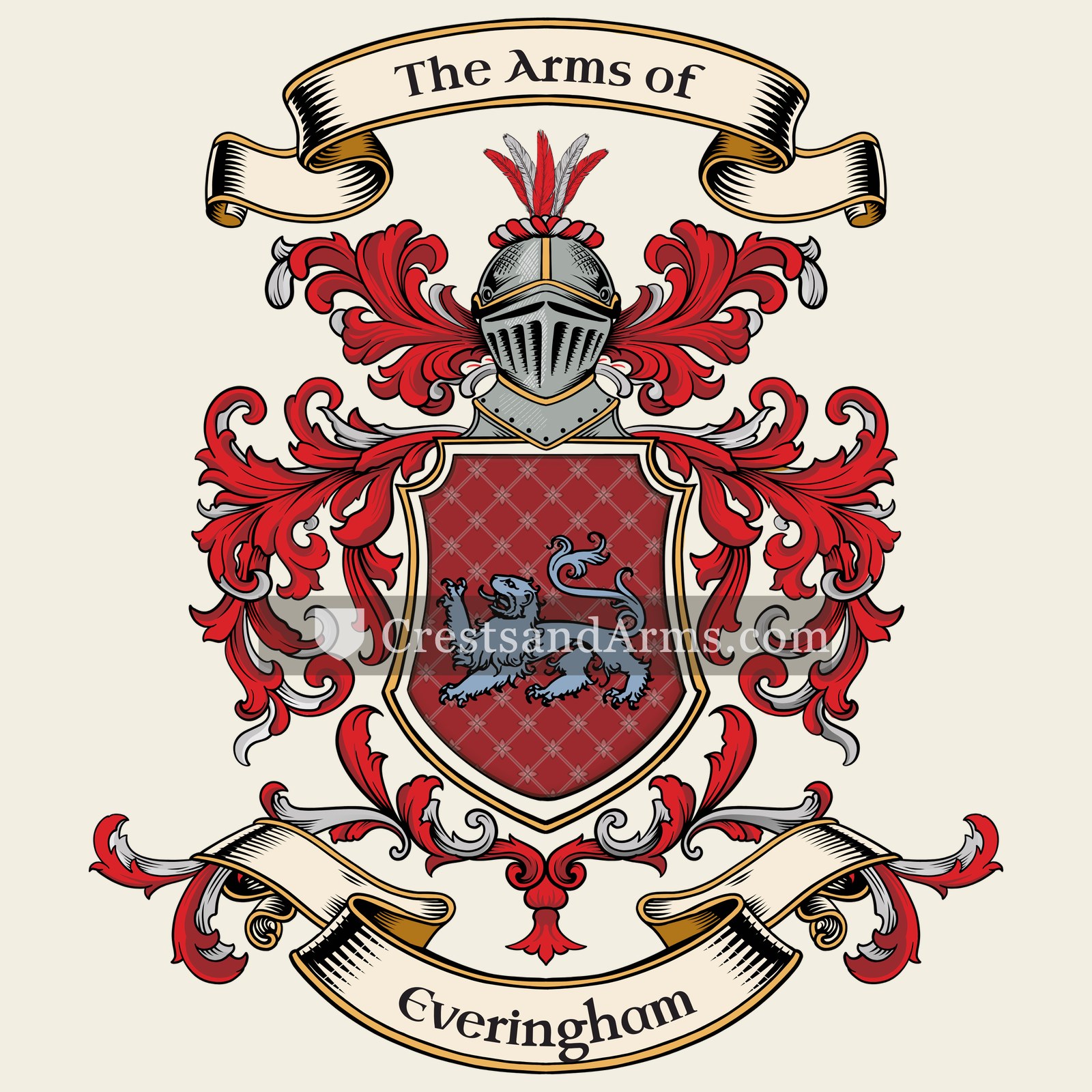 The Everingham coat of arms, drawn from the recorded blazon