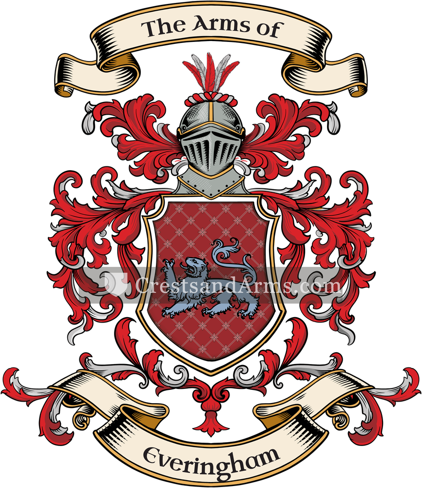 The Everingham coat of arms, drawn from the recorded blazon