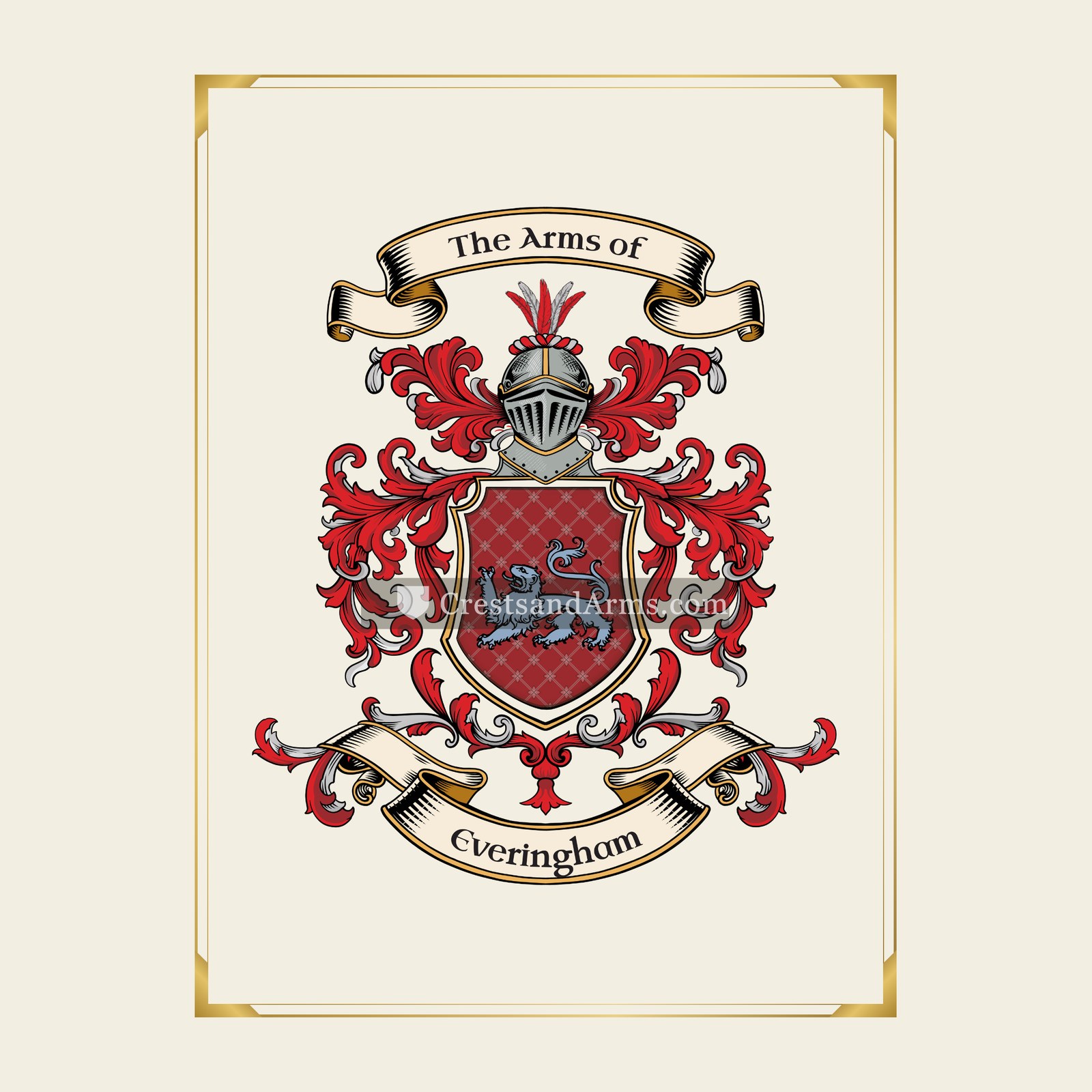 With gold border