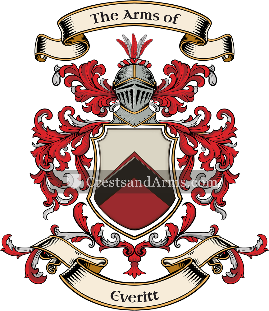 The Everitt coat of arms, drawn from the recorded blazon