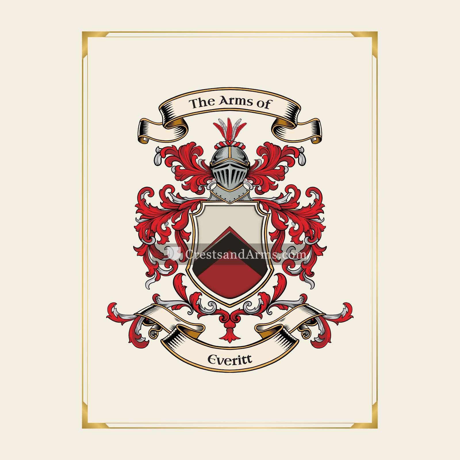 With gold border