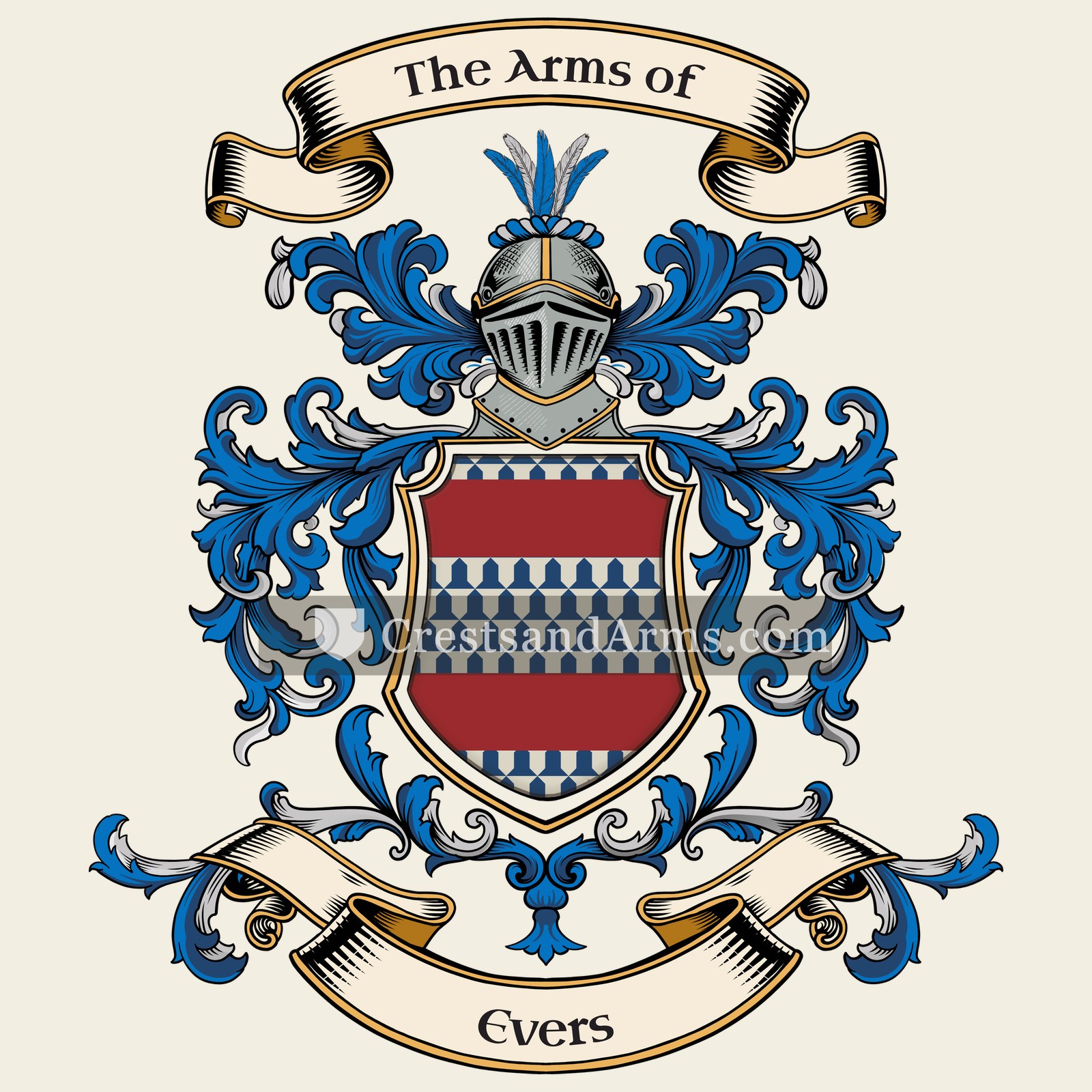 The Evers coat of arms, drawn from the recorded blazon