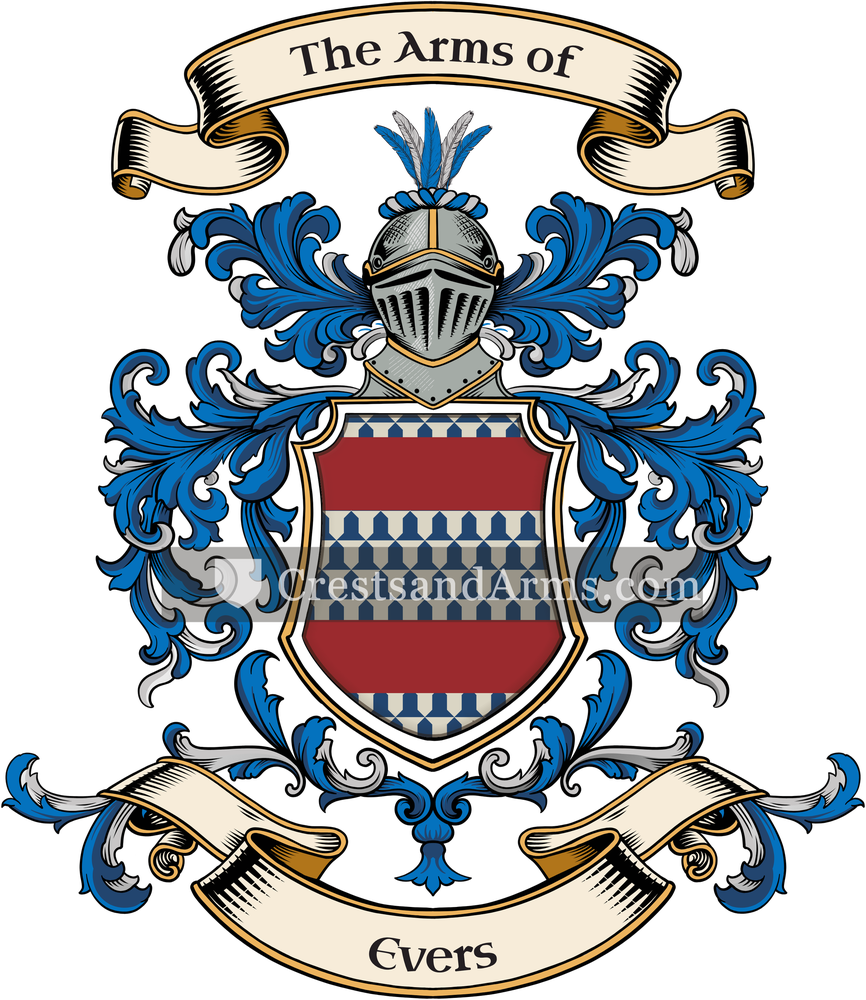 The Evers coat of arms, drawn from the recorded blazon