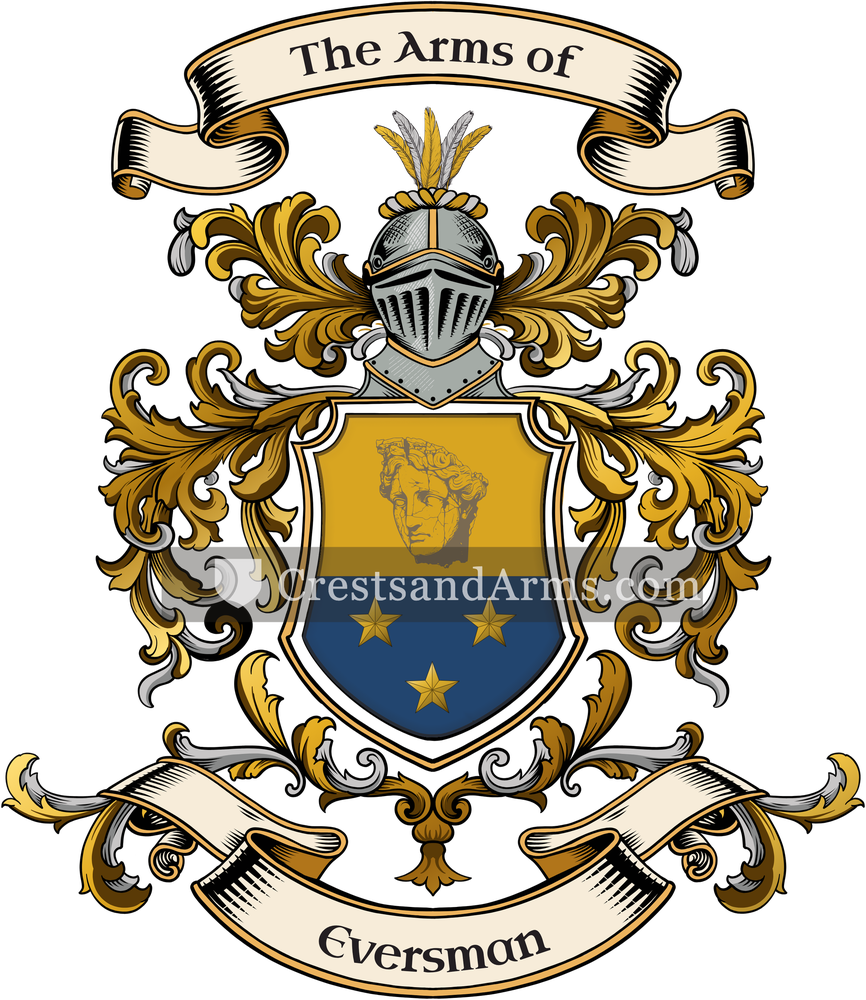 The Eversman coat of arms, drawn from the recorded blazon