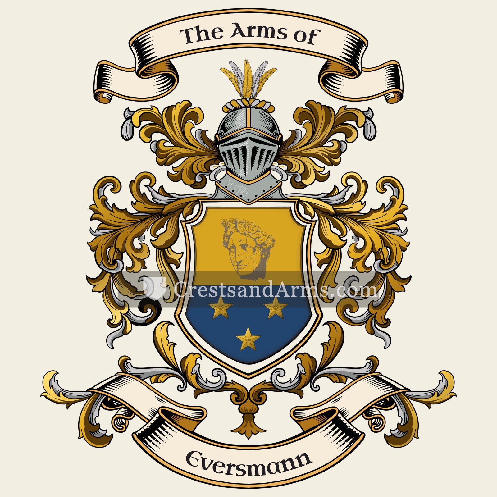 The Eversmann coat of arms, drawn from the recorded blazon