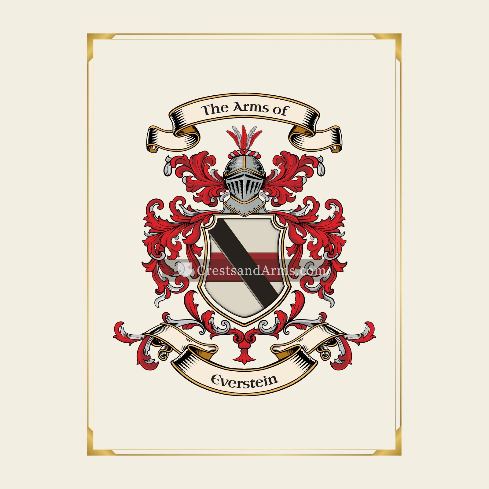 With gold border