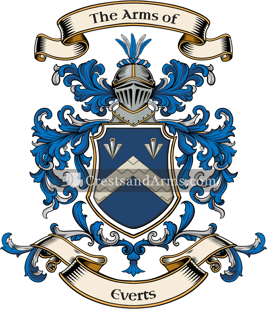 The Everts coat of arms, drawn from the recorded blazon