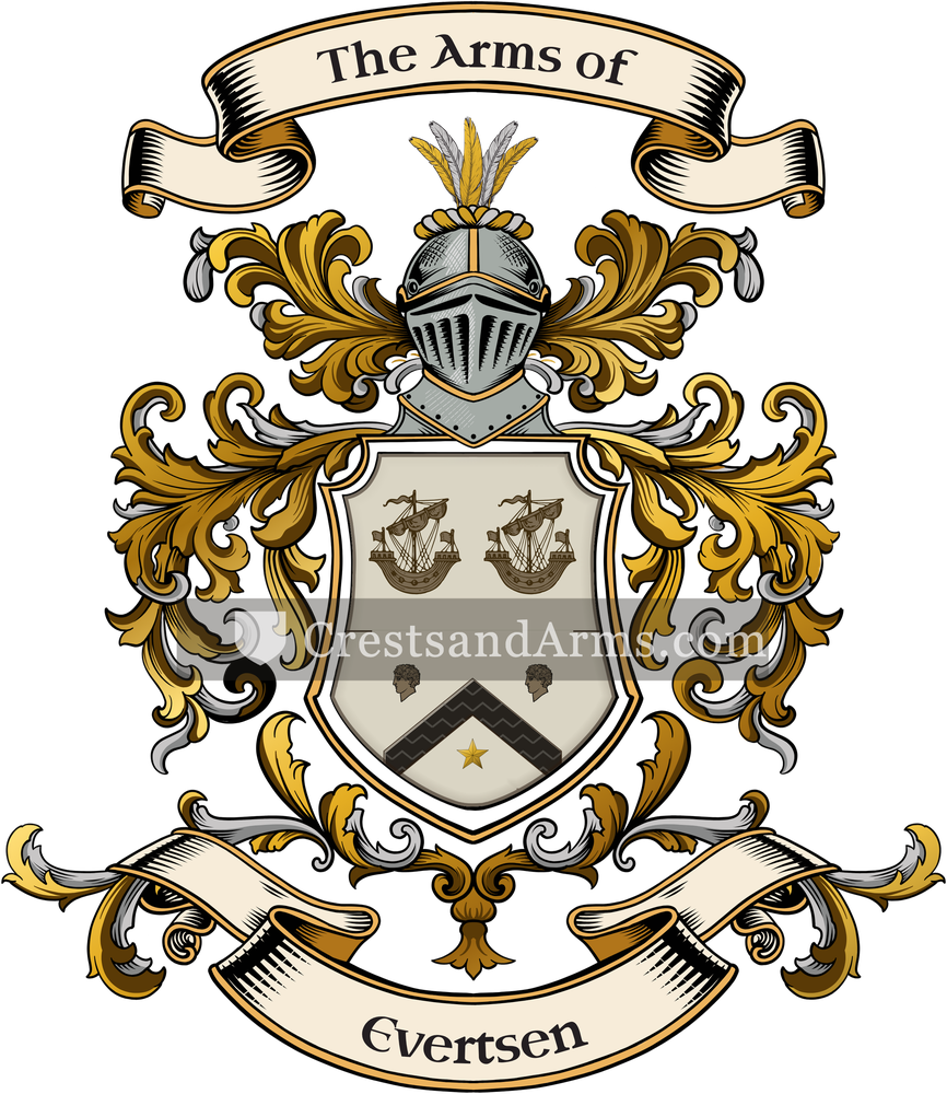 The Evertsen coat of arms, drawn from the recorded blazon