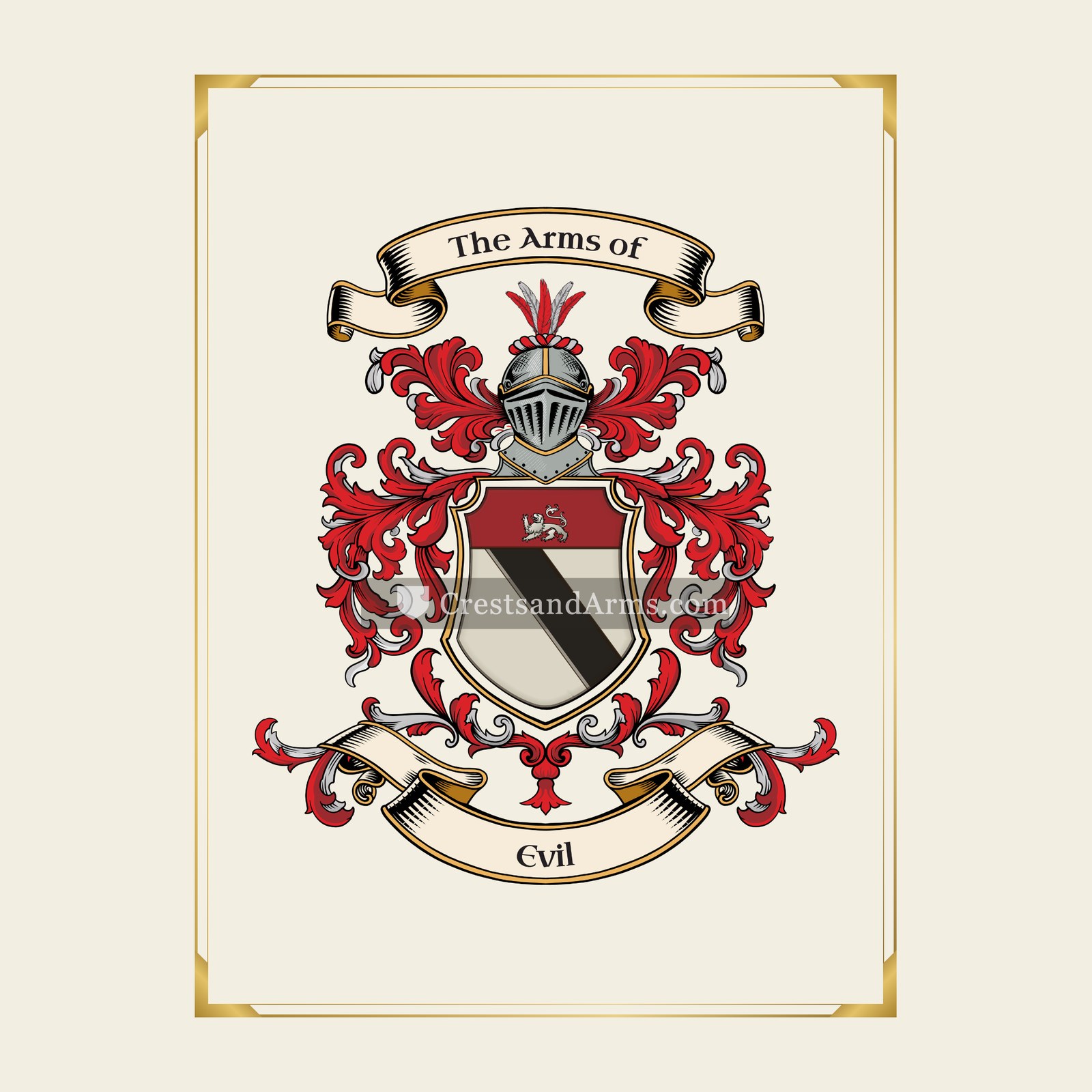 With gold border