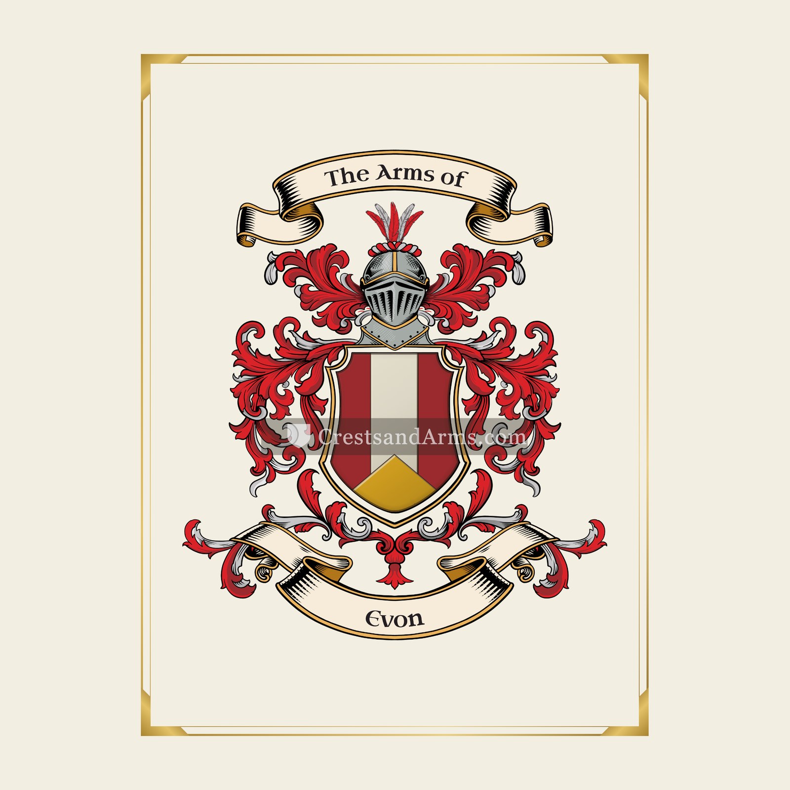 With gold border