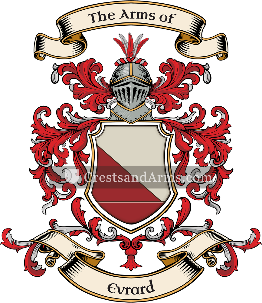The Evrard coat of arms, drawn from the recorded blazon