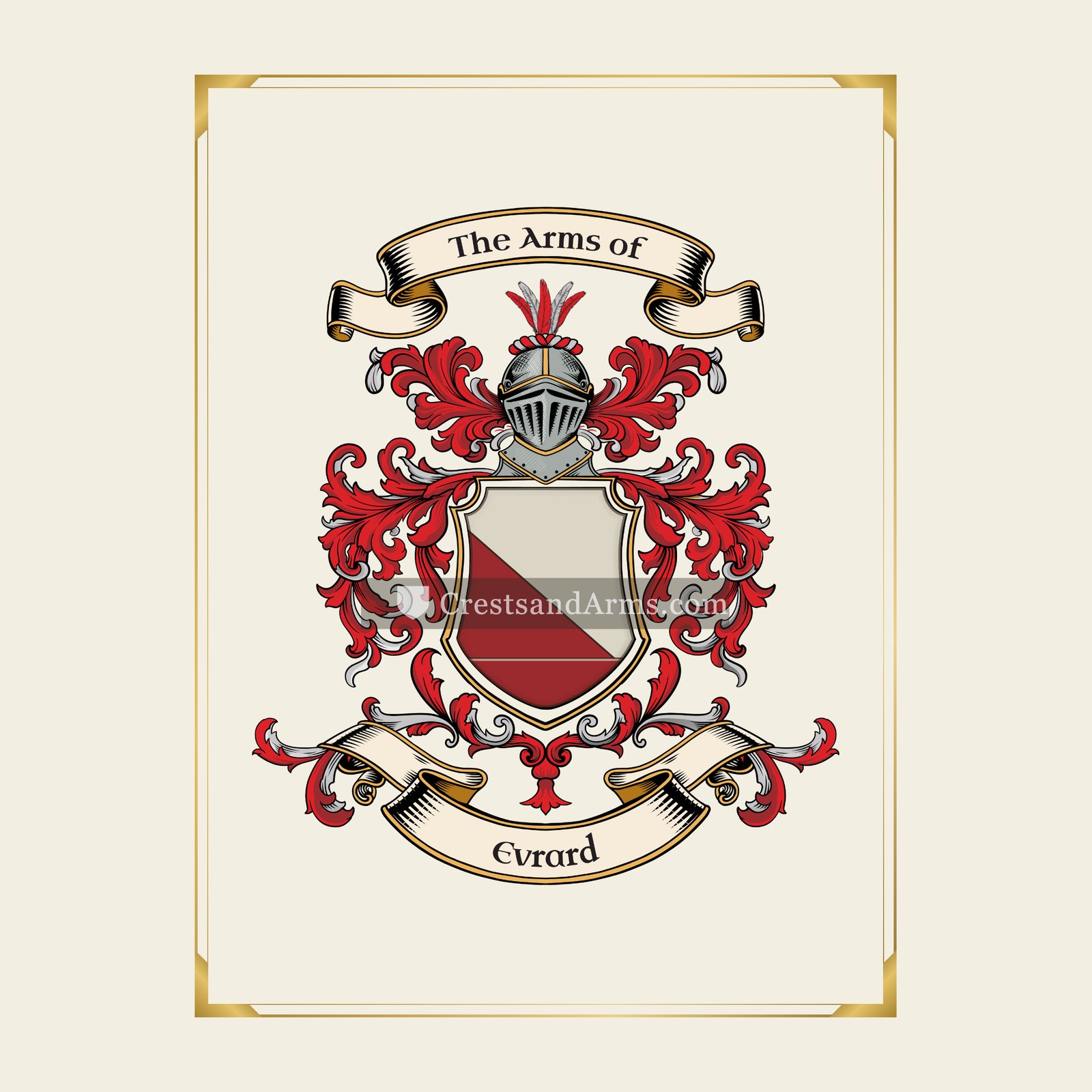 With gold border