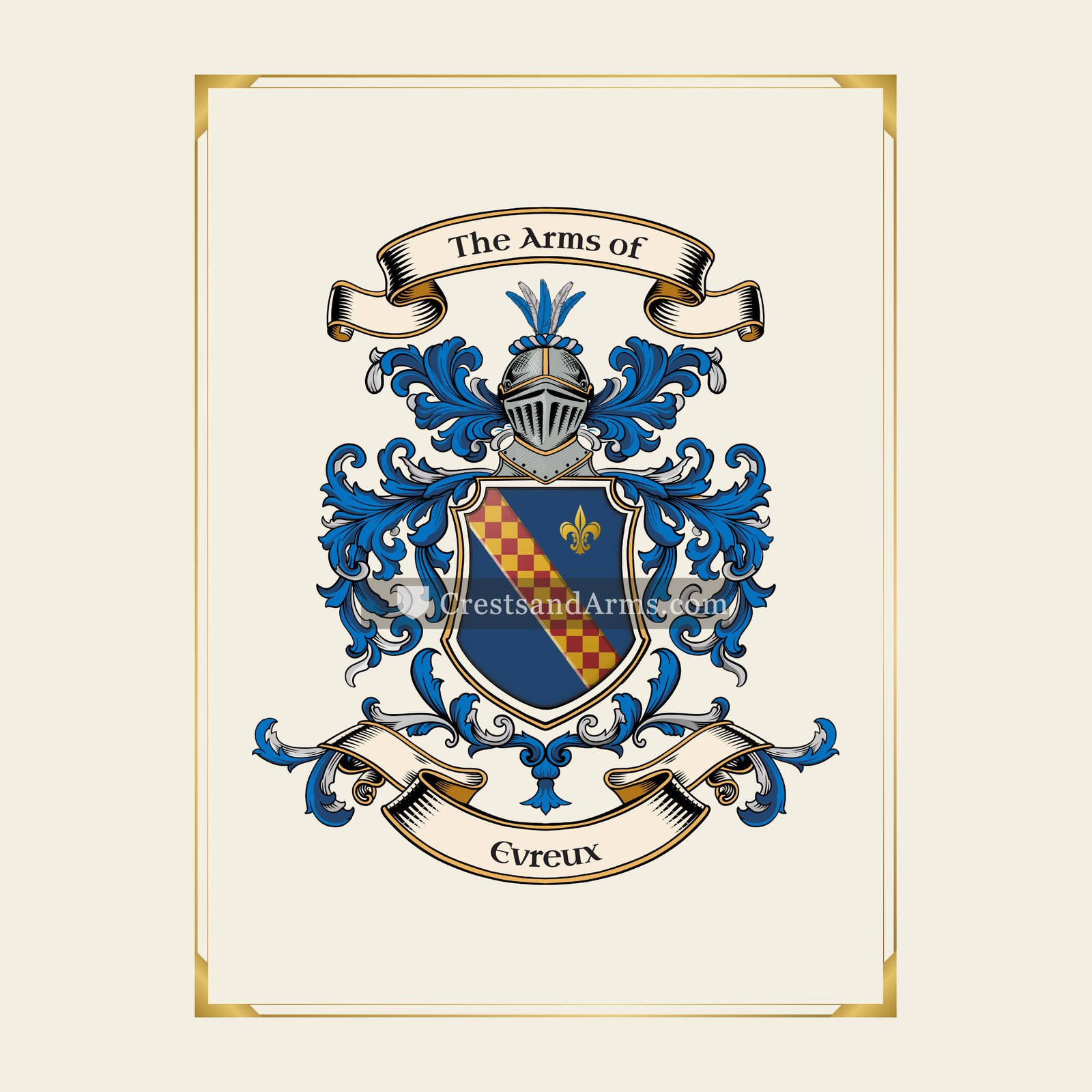 With gold border