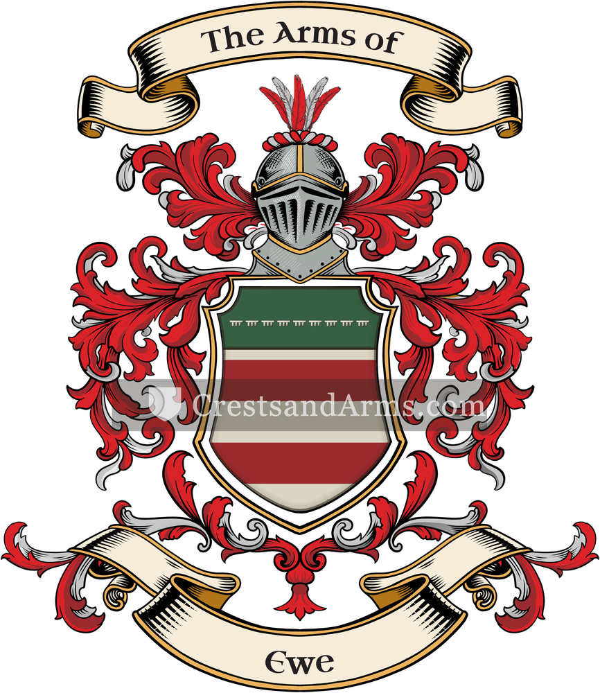 The Ewe coat of arms, drawn from the recorded blazon