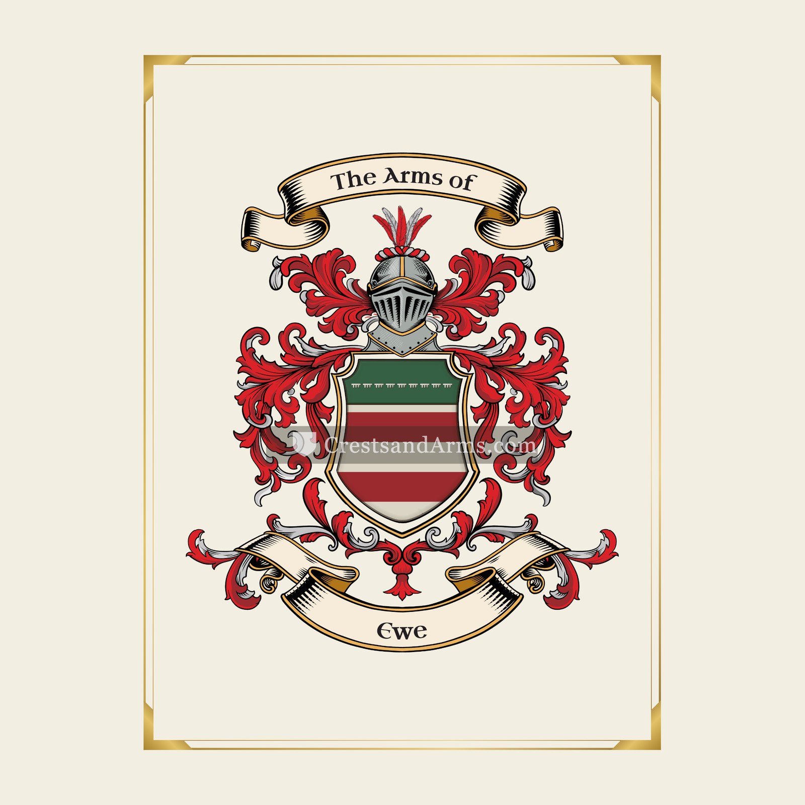 With gold border