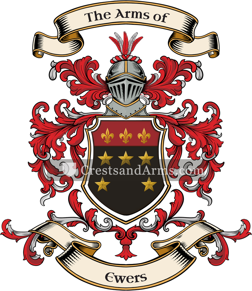 The Ewers coat of arms, drawn from the recorded blazon