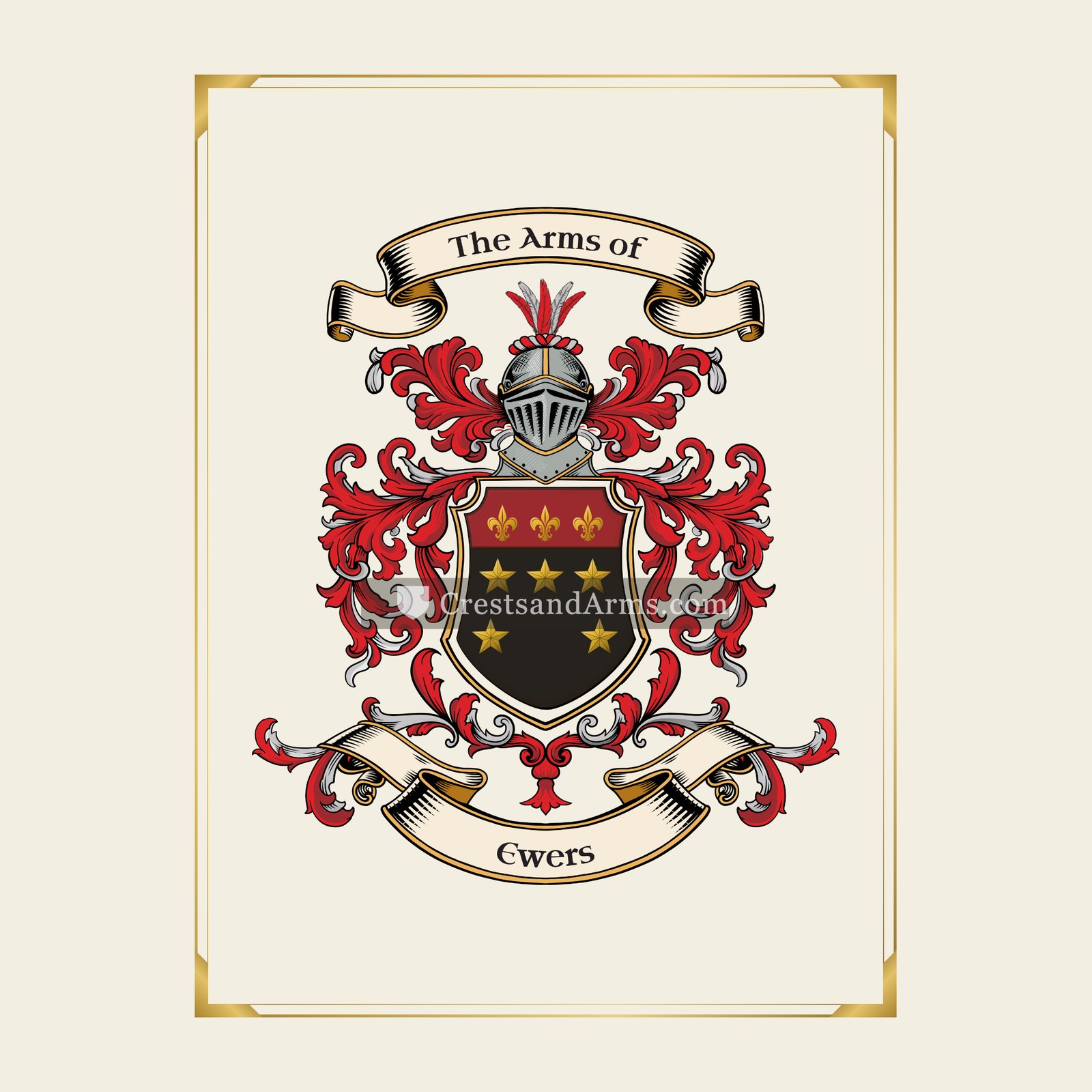 With gold border