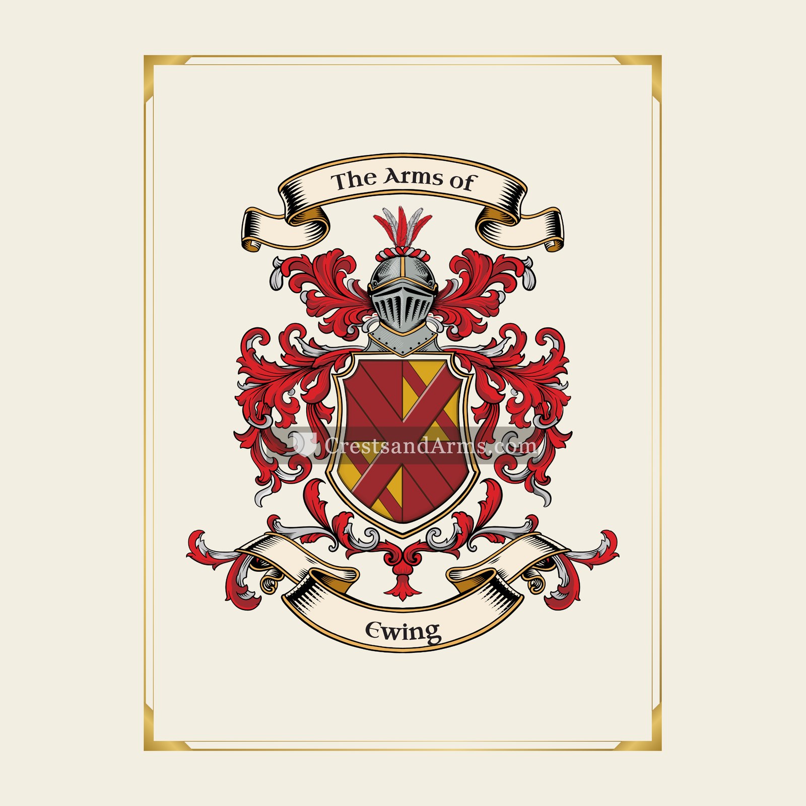 With gold border