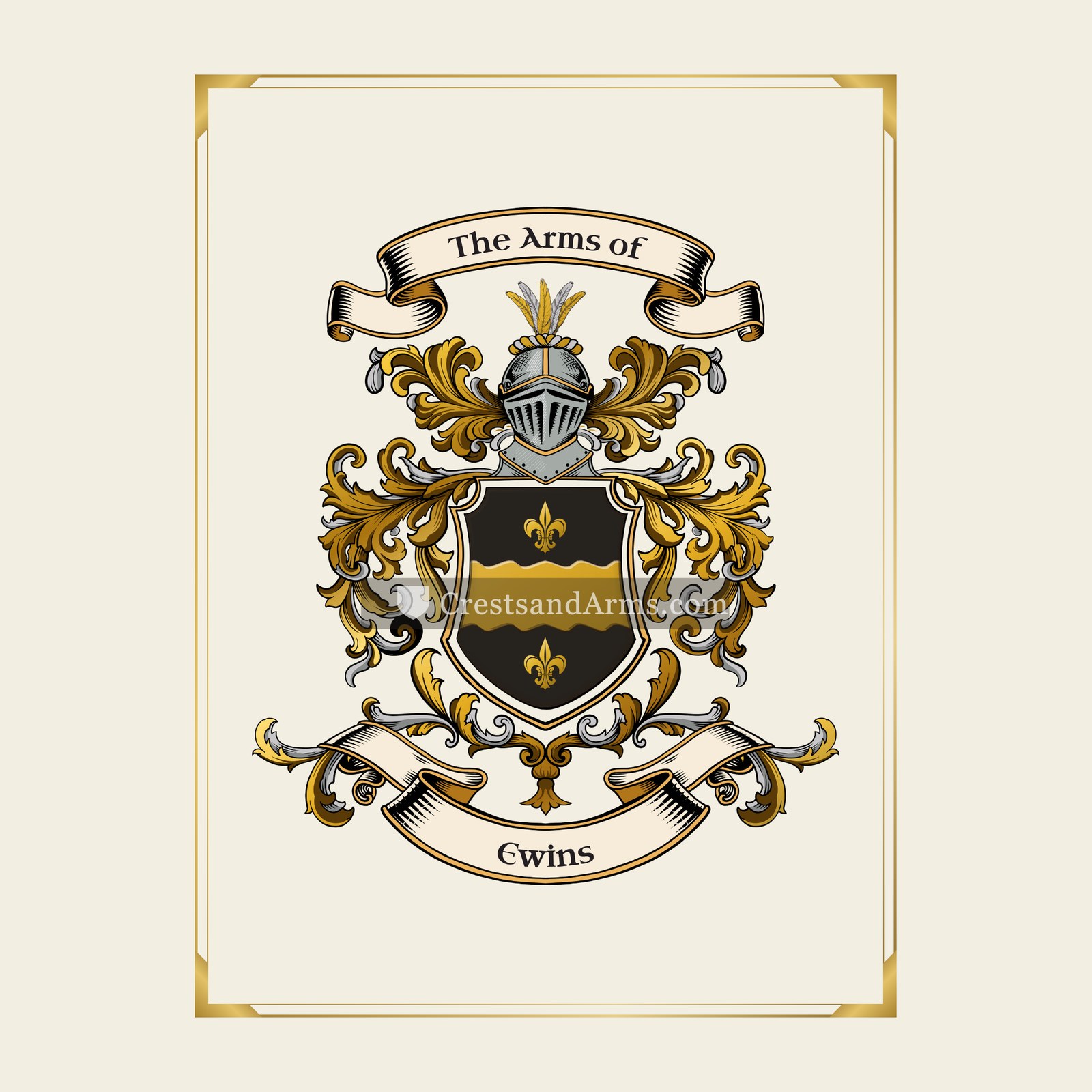 With gold border