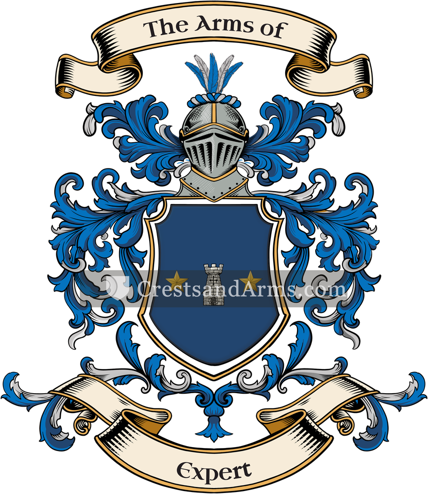 The Expert coat of arms, drawn from the recorded blazon