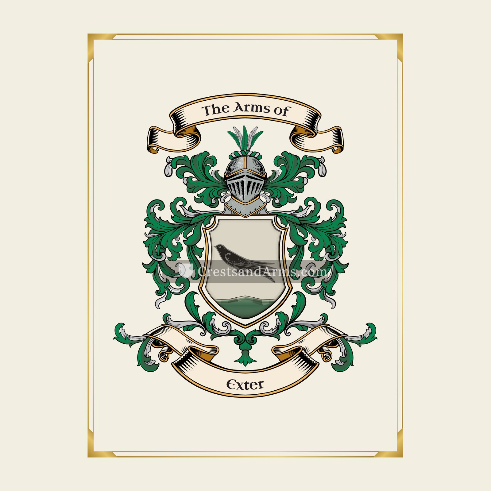 With gold border