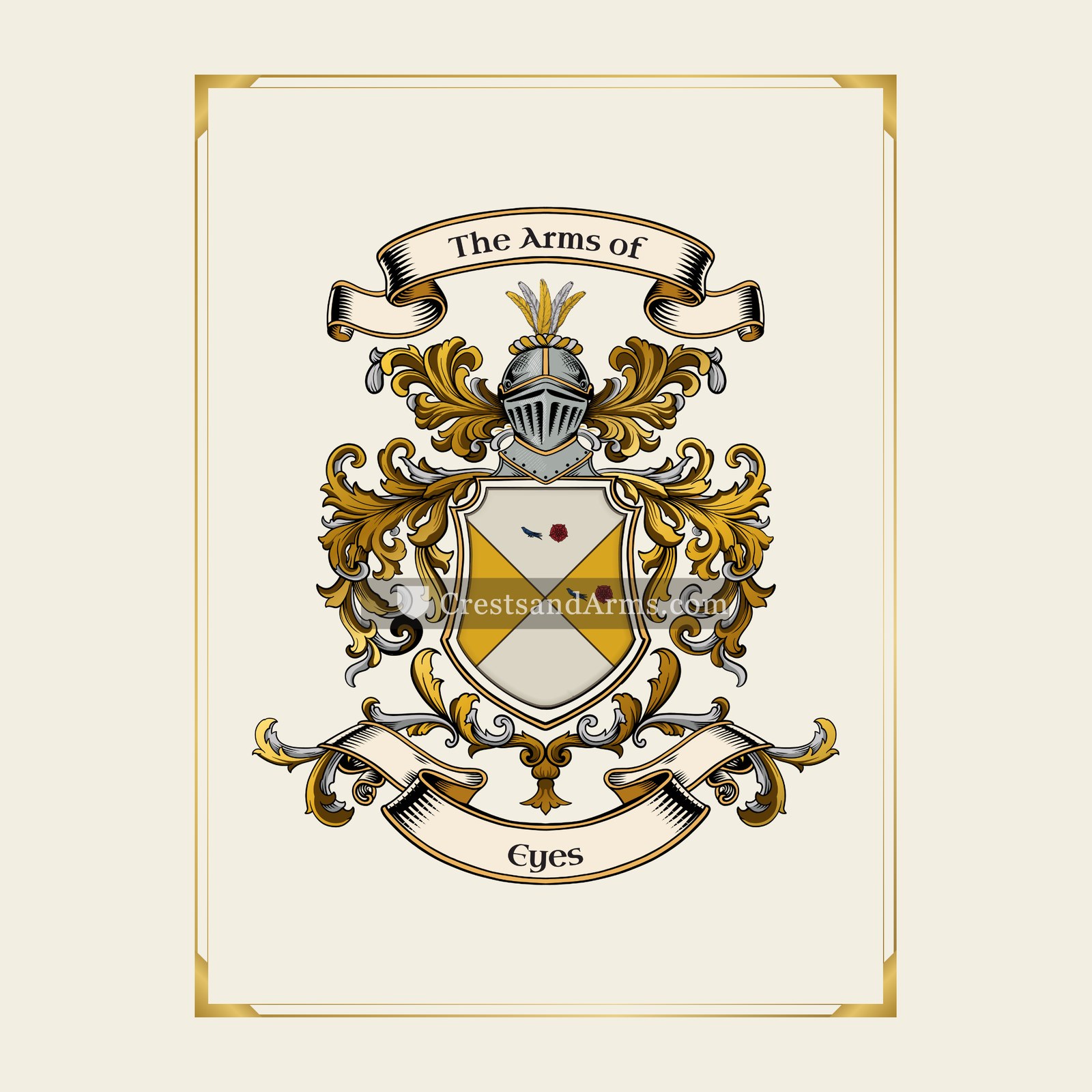With gold border