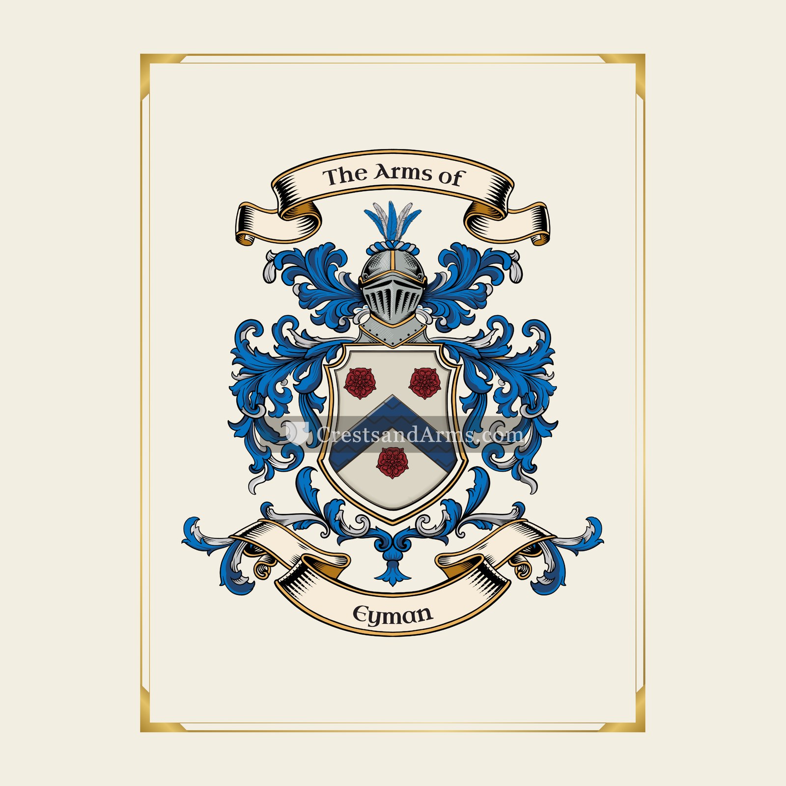 With gold border