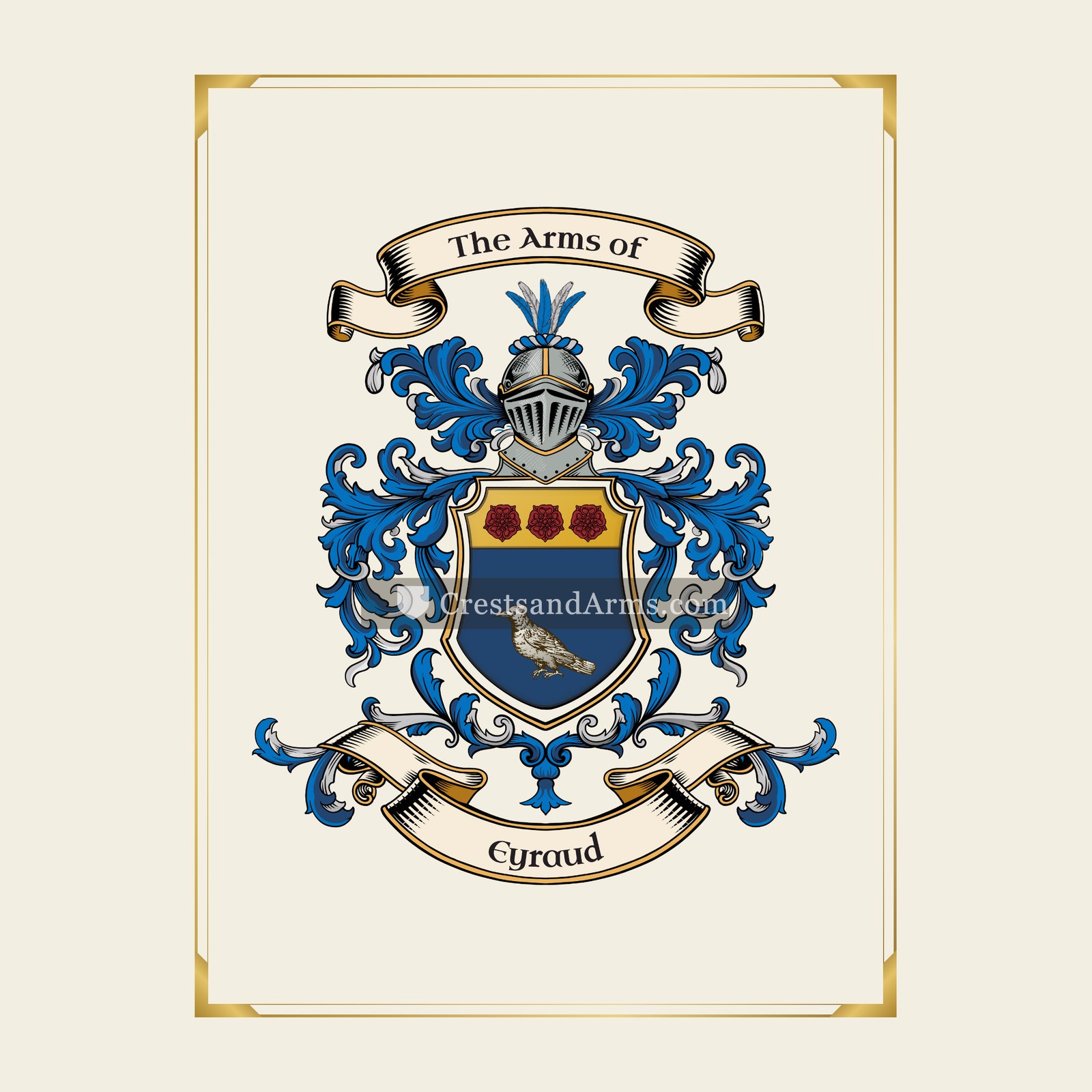 With gold border
