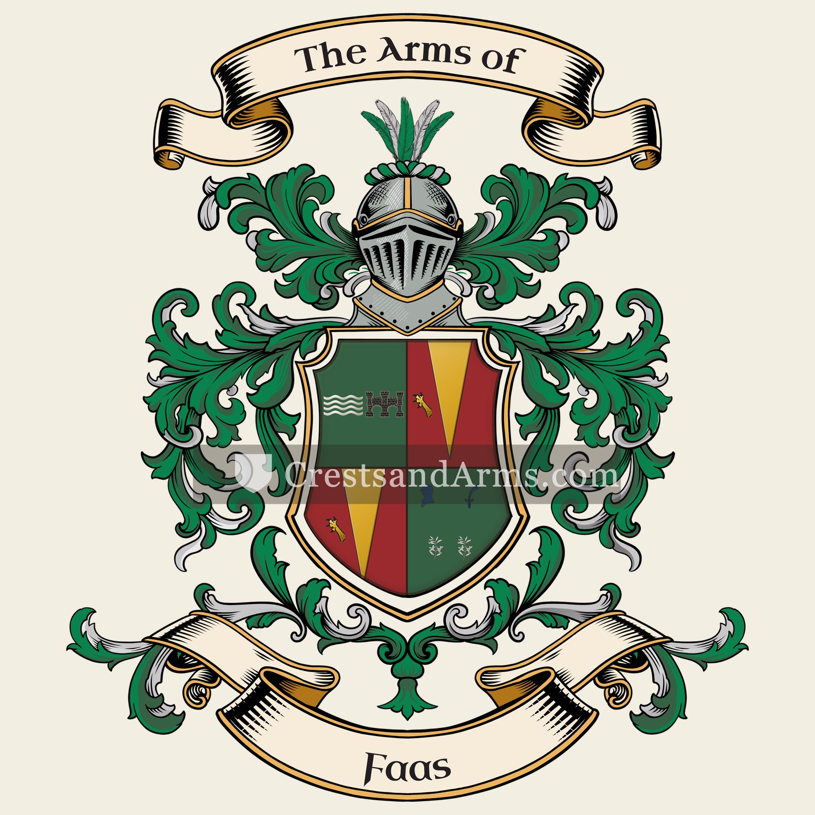 The Faas coat of arms, drawn from the recorded blazon