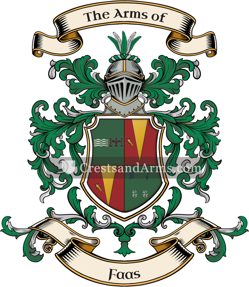 The Faas coat of arms, drawn from the recorded blazon