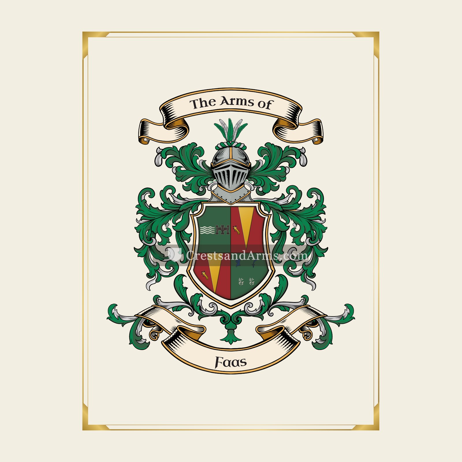 With gold border