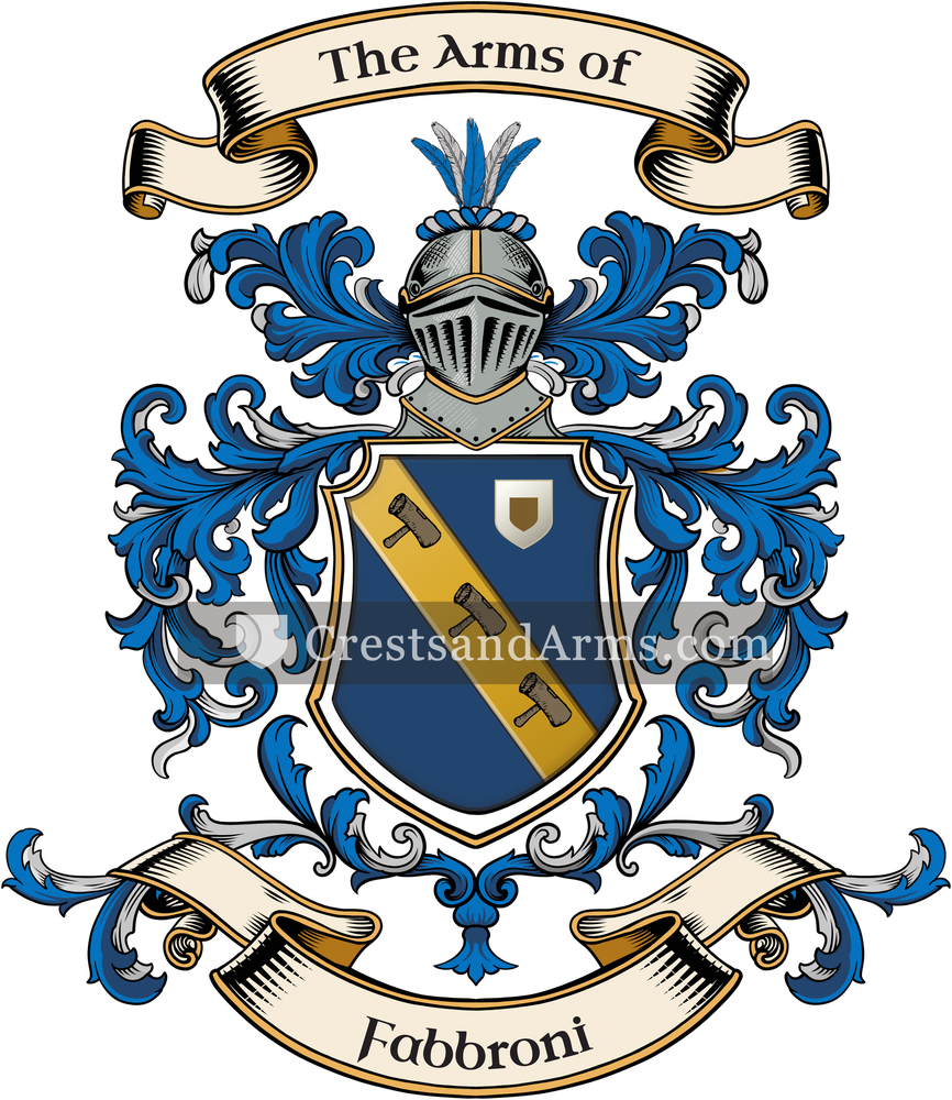 The Fabbroni coat of arms, drawn from the recorded blazon