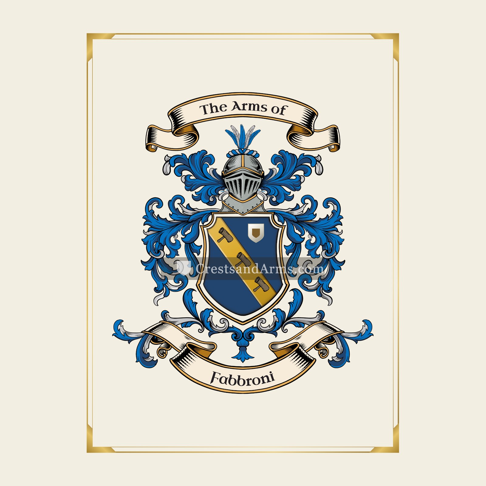 With gold border