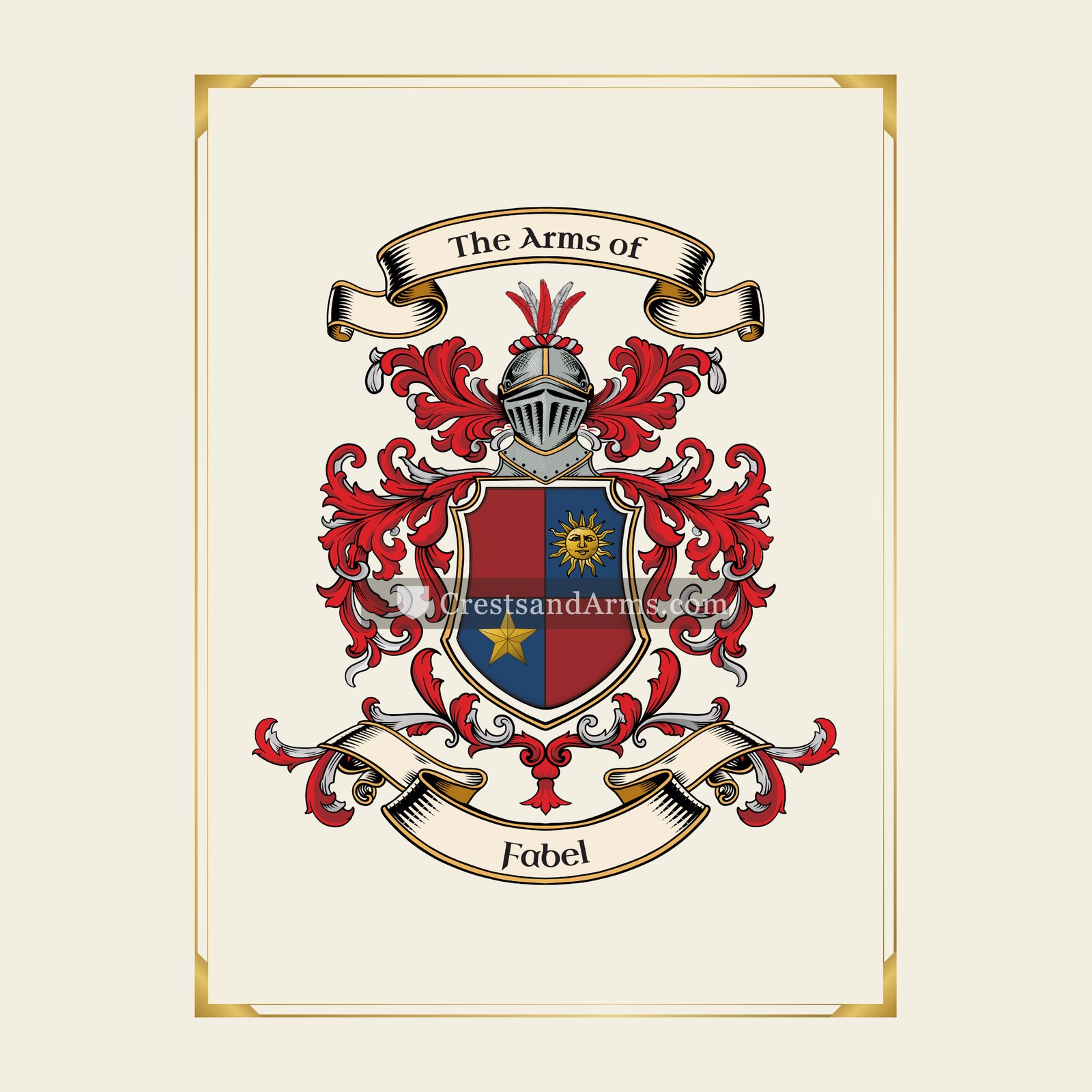 With gold border